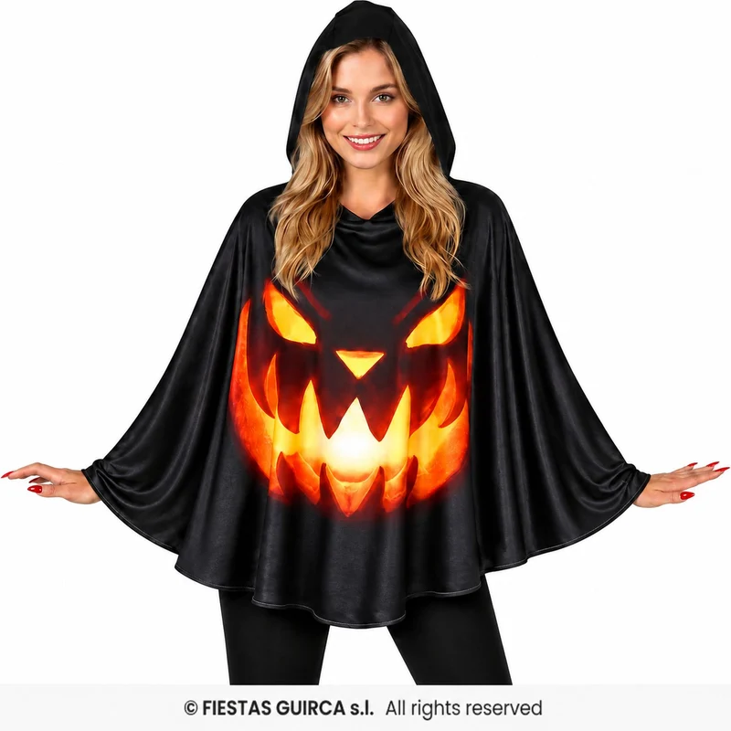 Halloween Damen Kostüm "Kürbis" Poncho