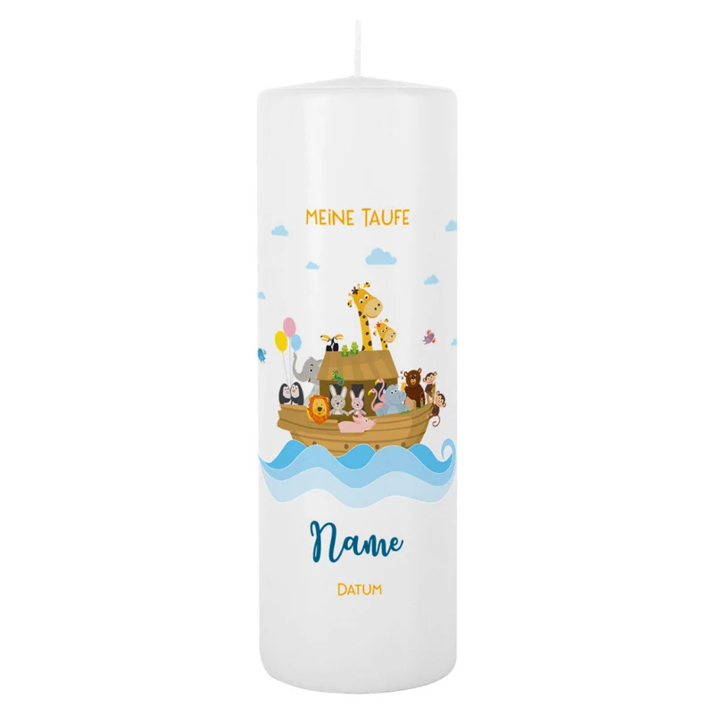 Personalisierte Taufkerze Arche Noah