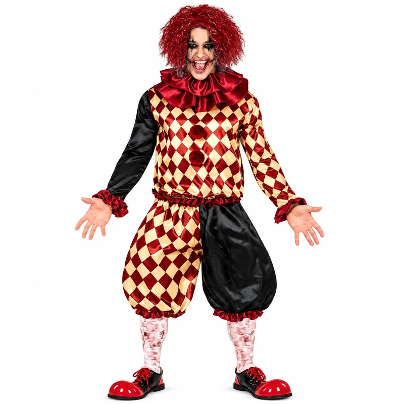 Halloween Herren Kostüm "Horror Clown Black Red" | 3-tlg.