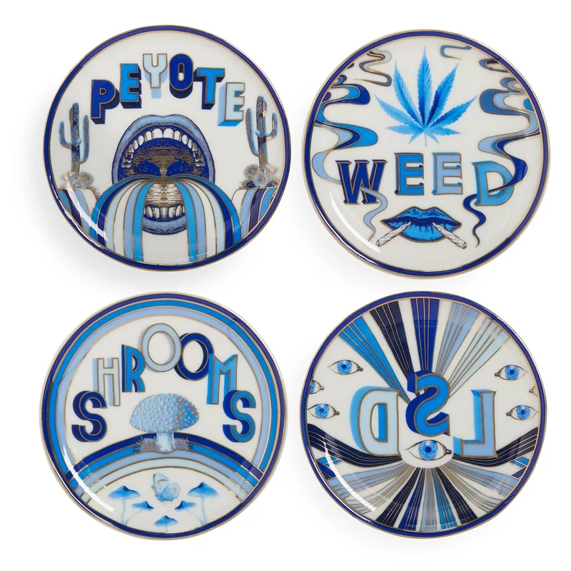 Untersetzer-Set DRUGGIST blau/weiß