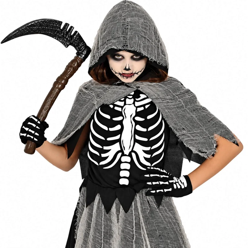 Halloween Kinderkostüm "Skelett Sensenmann" | 3-tlg.