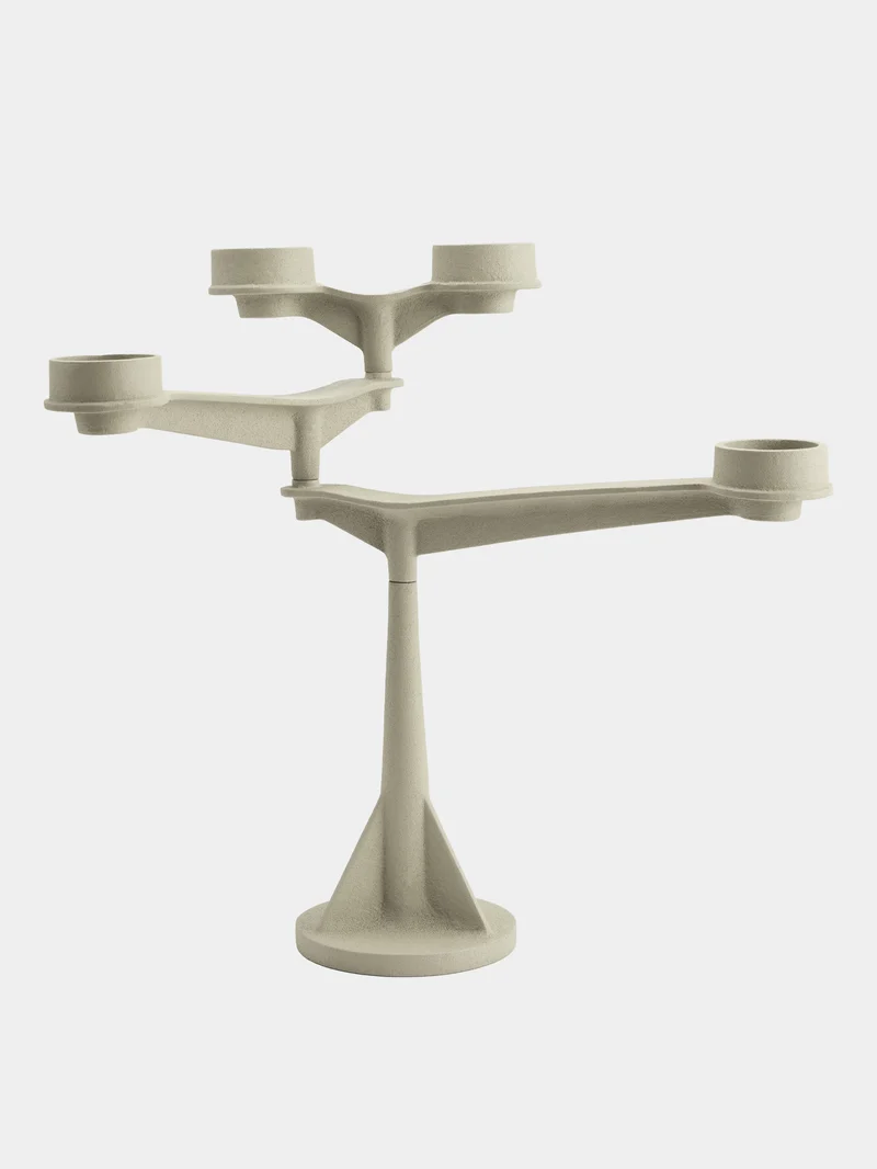 Spin Mini Candelabra - Kerzenständer in beige-grau