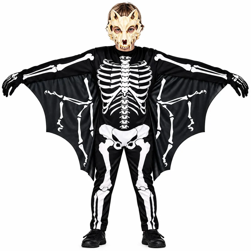 Halloween Kinderkostüm "Skelett Fledermaus" | Overall