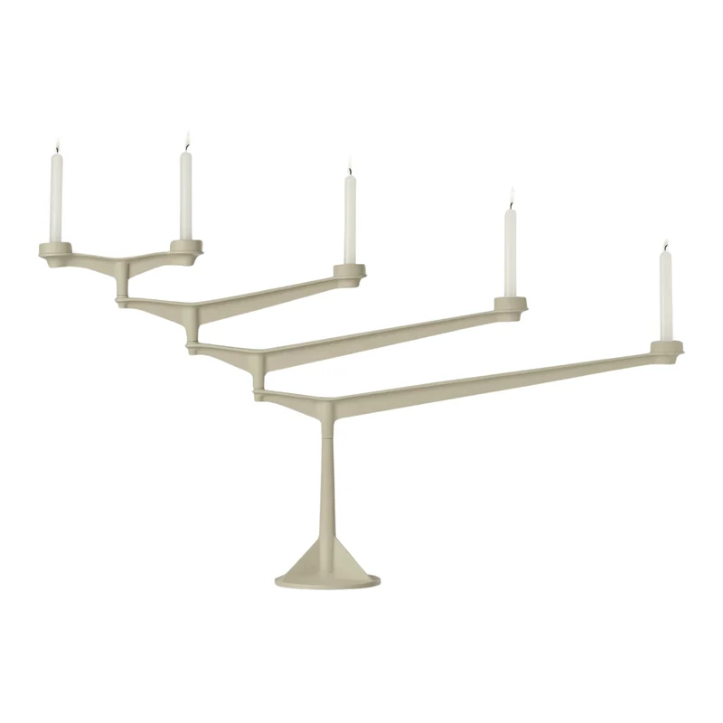 Large Candelabra - Kerzenständer in beige-grau