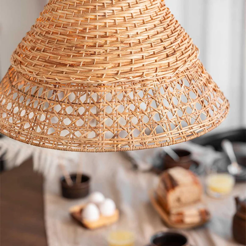 Hängende Rattan Leuchte PUNE