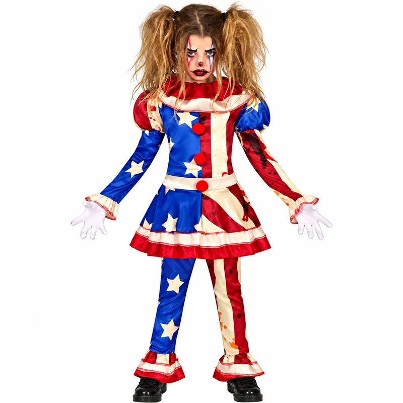 Halloween Kinderkostüm "Horror Clownin USA" | 2-tlg.