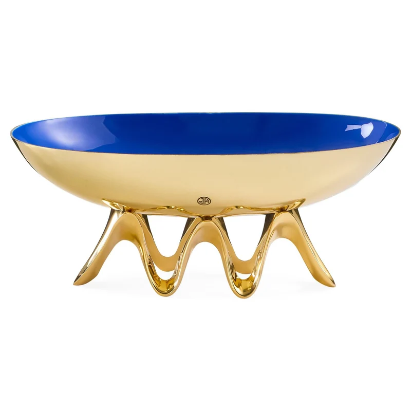 Messing Bowl OSCAR LONG gold/blau