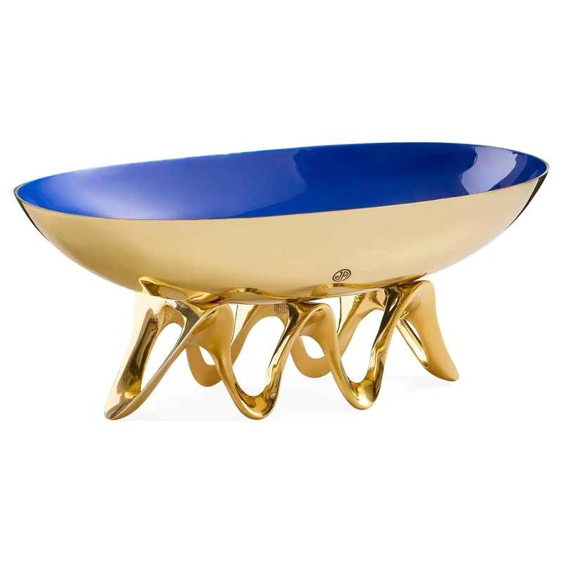 Messing Bowl OSCAR LONG gold/blau