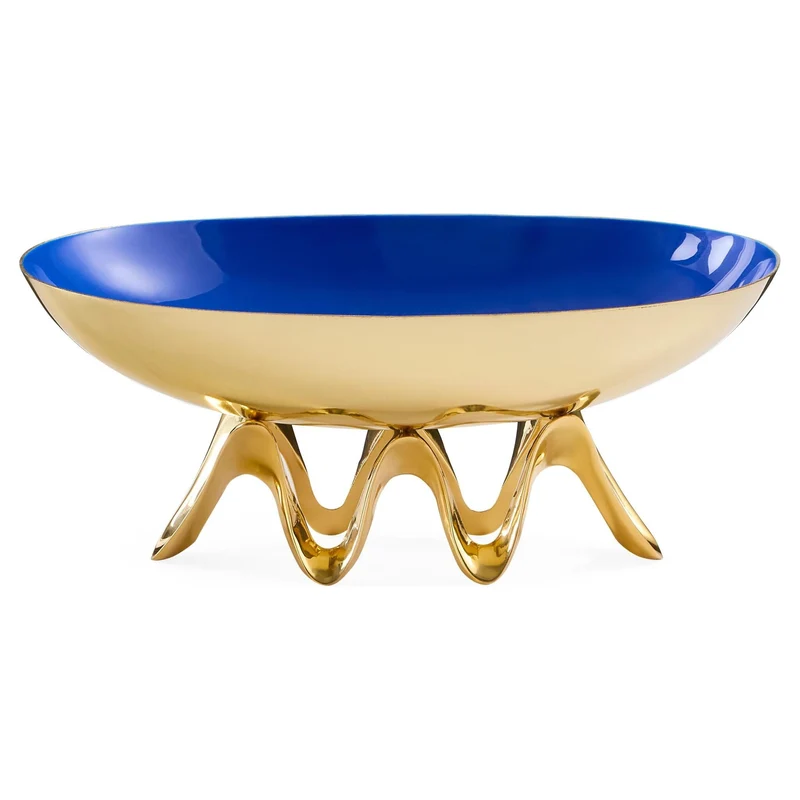Messing Bowl OSCAR LONG gold/blau