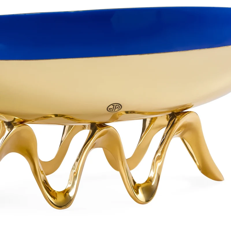 Messing Bowl OSCAR LONG gold/blau