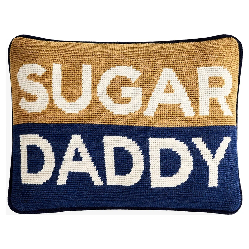 Kissen SUGAR DADDY beige/blau