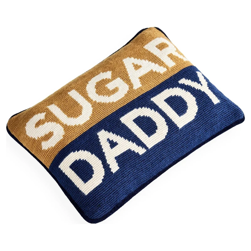 Kissen SUGAR DADDY beige/blau
