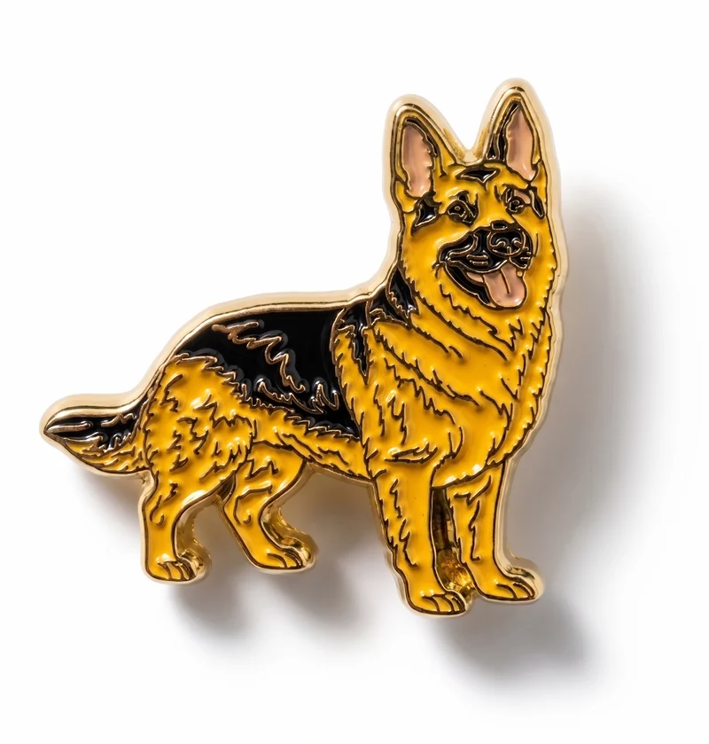 Anstecker Schäferhund bunt
