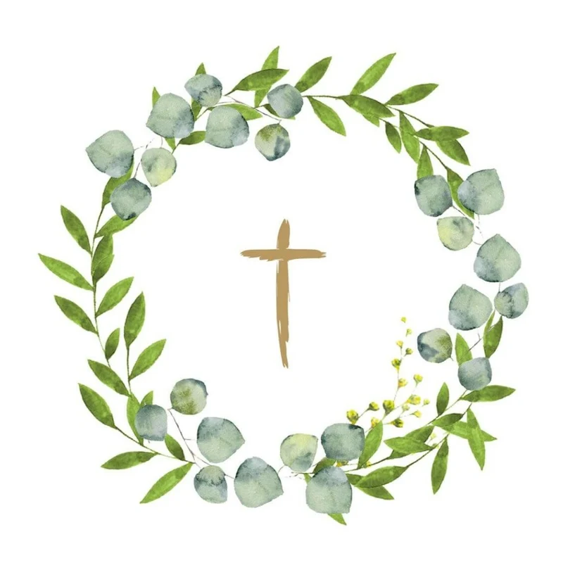 Servietten Eukalyptus mit Kreuz (20 Stück)