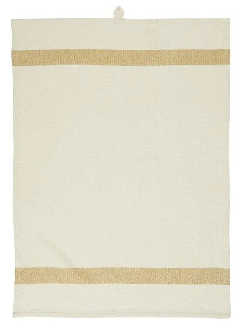 Ib Laursen Geschirrtuch MUSTARD senfgelbe Blockstreifen am Ende | 50x70 cm | Baumwolle