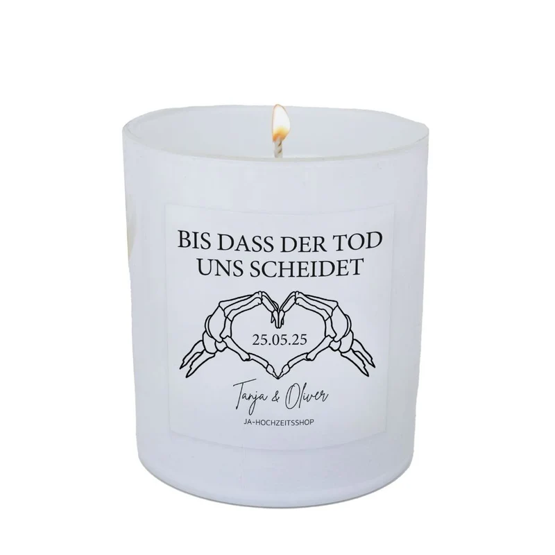Personalisierte Geschenk Kerze zur Hochzeit Til Death (1 Stück)
