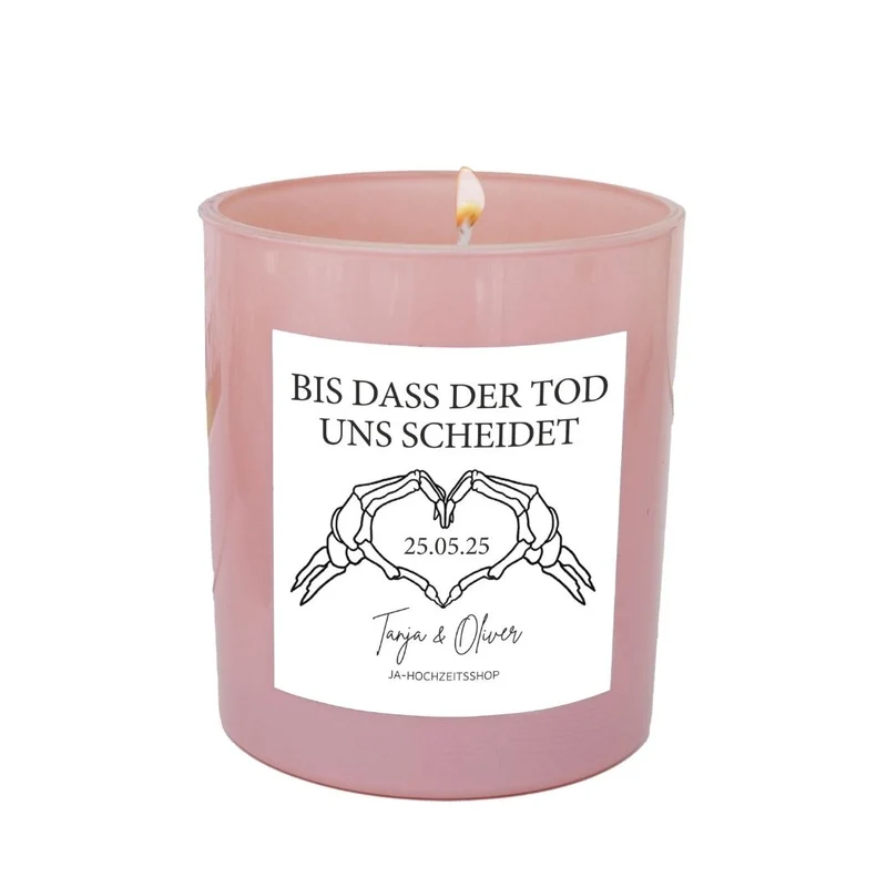 Personalisierte Geschenk Kerze zur Hochzeit Til Death (1 Stück)