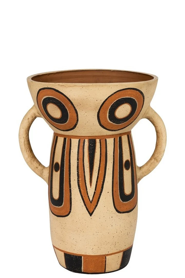 VASE Bodenvase Amphore ETNICO Dekovase Schirmständer 43x30 cm | Boho Ethno
