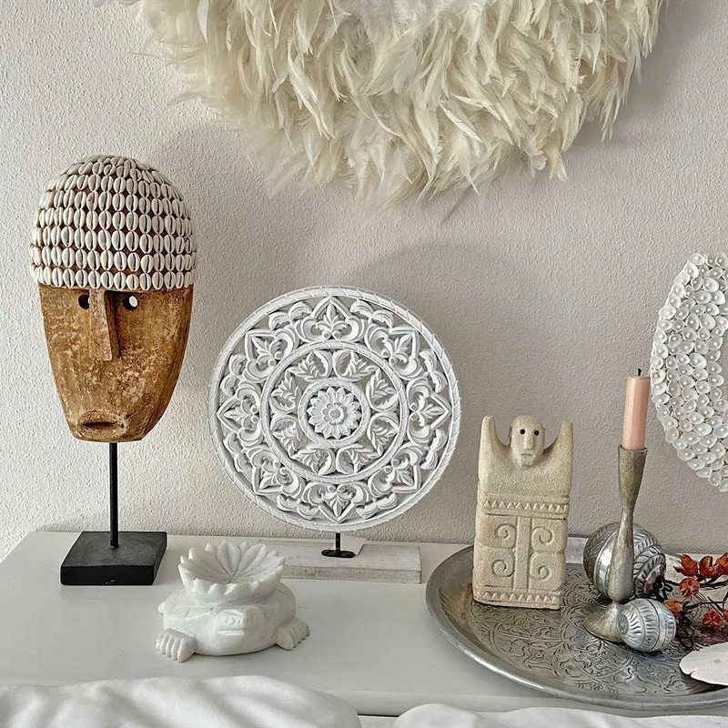 Weißes Mandala als Deko