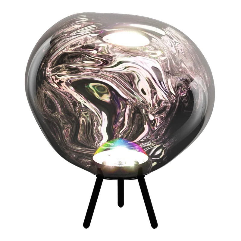 Melt Dichroic Large, silberfarbendes - großes, portables Licht