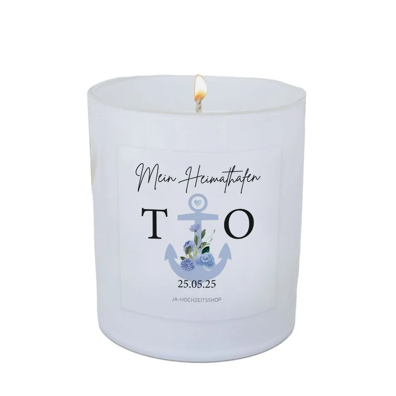 Personalisierte Geschenk Kerze zur Hochzeit Anker (1 Stück)
