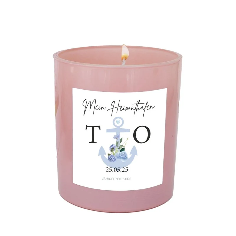 Personalisierte Geschenk Kerze zur Hochzeit Anker (1 Stück)