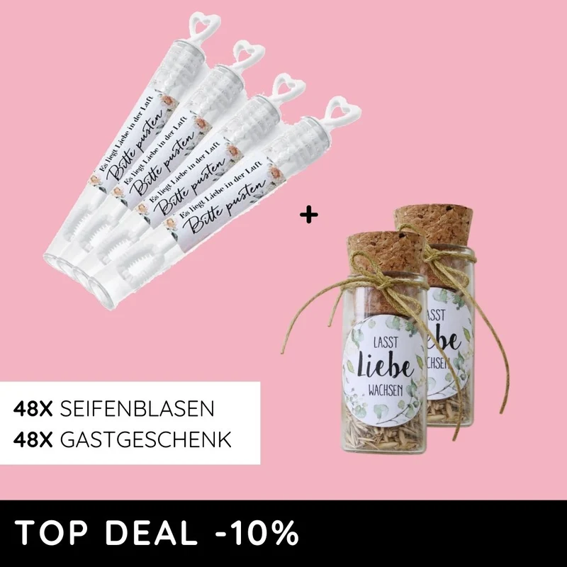 TOP DEAL: Traumhochzeit Set mit Gastgeschenk