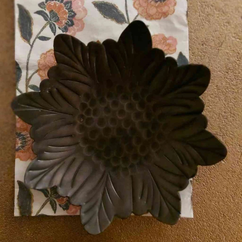 Kerzenteller Metall Schmuckablage BLÜTE kupferbraun ca. 12,5 cm