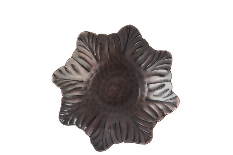 Kerzenteller Metall Schmuckablage BLÜTE kupferbraun ca. 12,5 cm