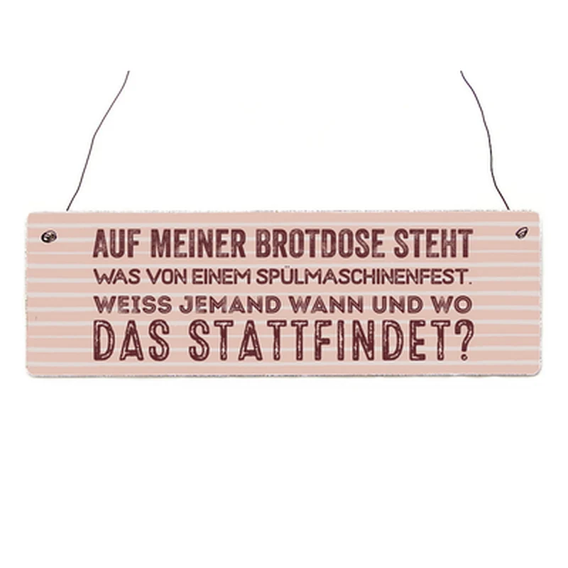 Schild Holzschild AUF MEINER BROTDOSE STEHT ...25x8 cm - Made in Germany