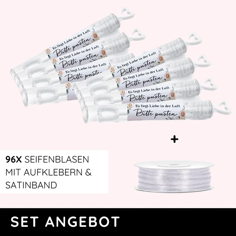KOMPLETTSET ANGEBOT: 96x Seifenblasen mit Zubehör