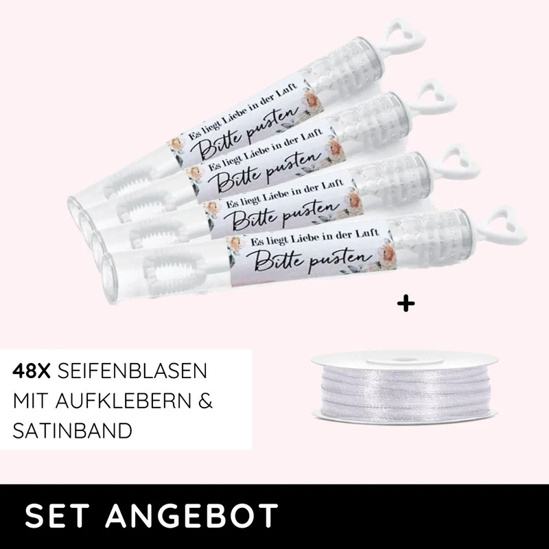 KOMPLETTSET ANGEBOT: 48x Seifenblasen mit Zubehör