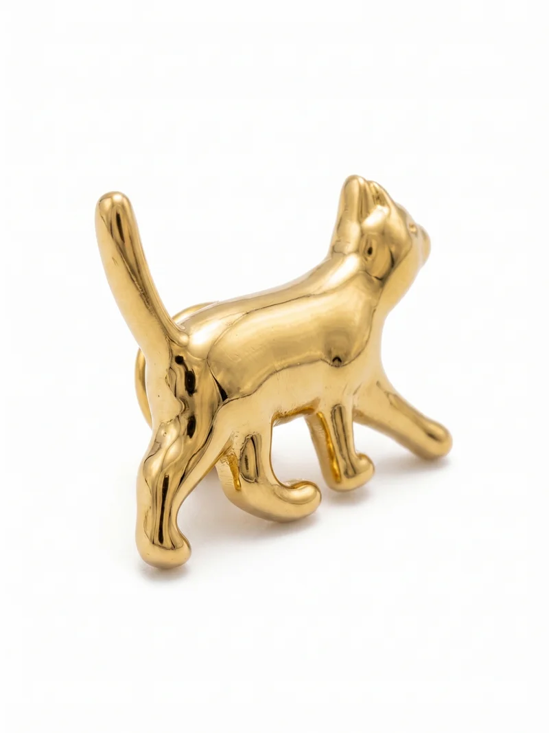 Anstecker Katze gold