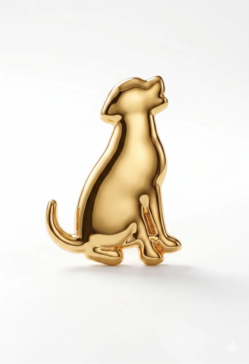 Anstecker Hund Gold
