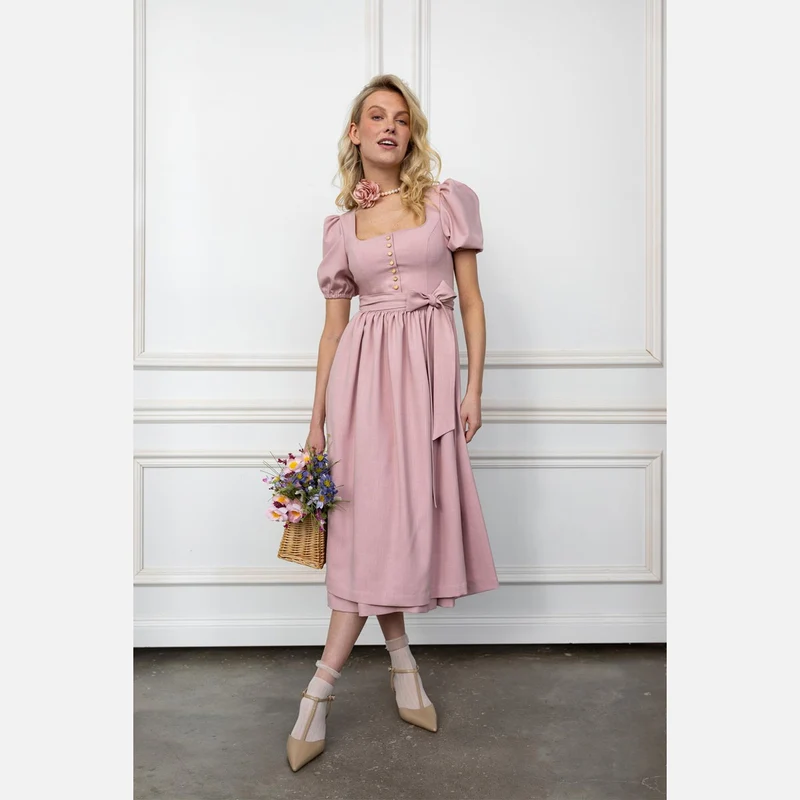 Madame Marie Dirndl Alisora Flamingo Puffarm 75cm