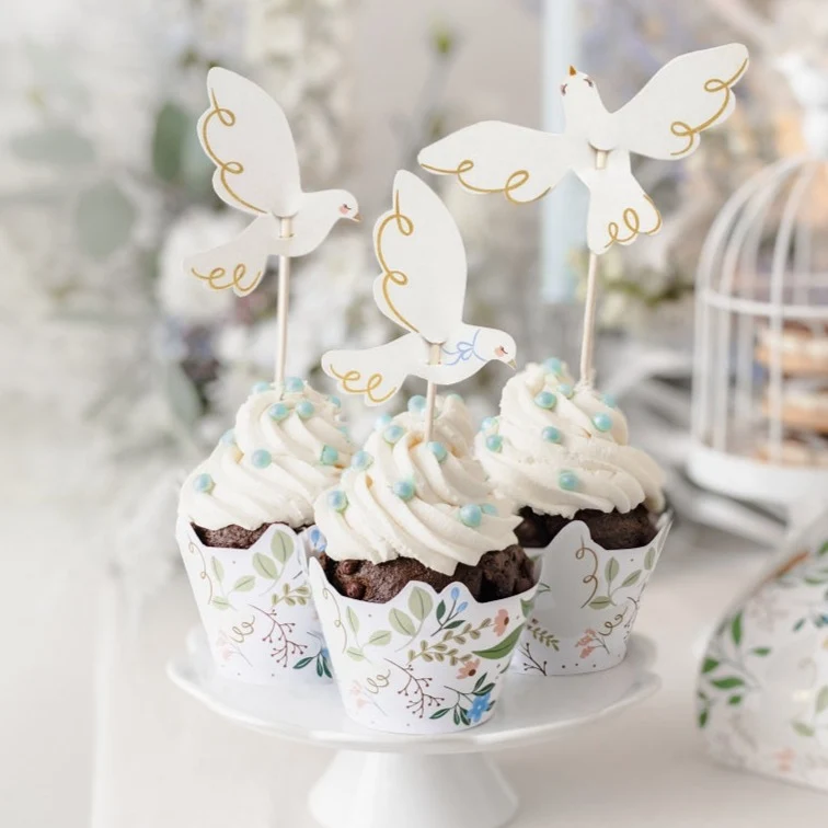 Cupcake Stecker Taube (6 Stück)