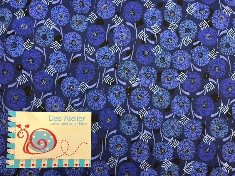 BW-Jersey Blumen, blau