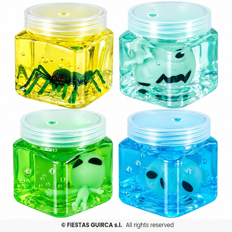 Schleimdose mit Spinne oder Alien 5,5 cm | Verschiedene Farben