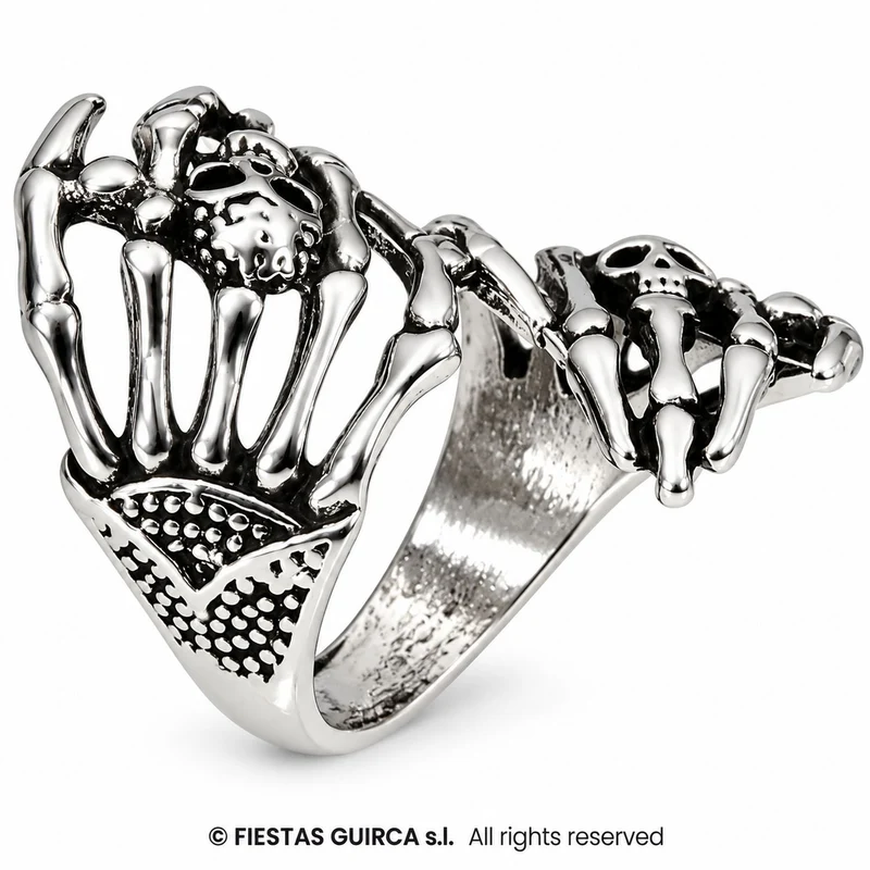 Halloween Ring "Skeletthände" | Silber