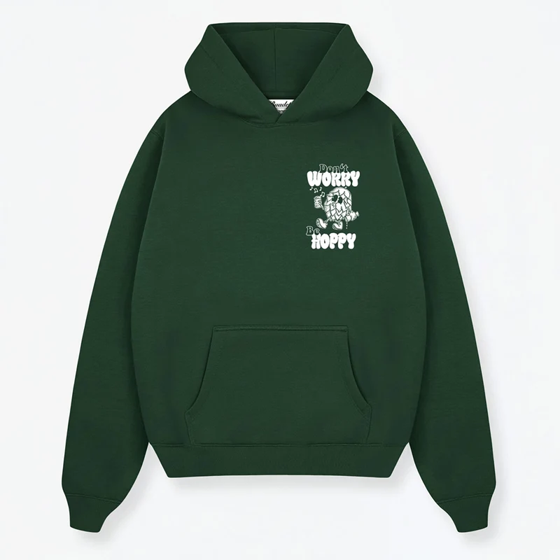 Backprint Hoodie BE HOPPY grün