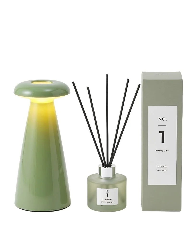 SPAR-SET Tischleuchte NOVA 3‑in-1 grün + Diffuser Raumduft No. 1 PARSLEY LIME 100 ml