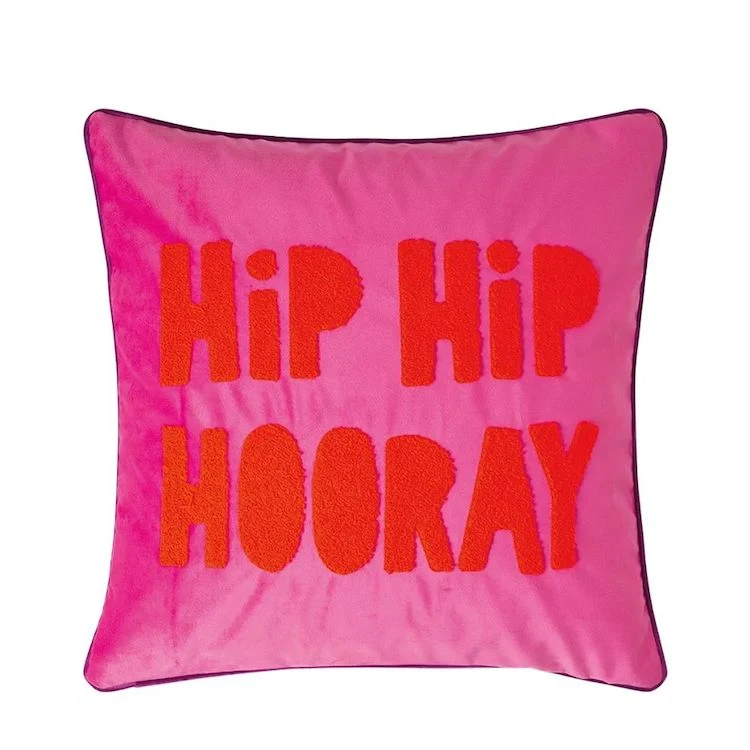 Pad Kissenhülle LETTERS Hip Hip hot pink 45 x 45 cm