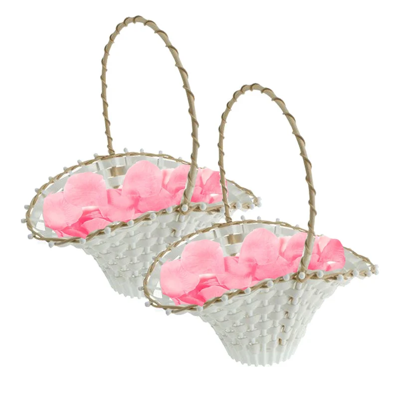 2x Streukörbchen mit Rosenblättern pink