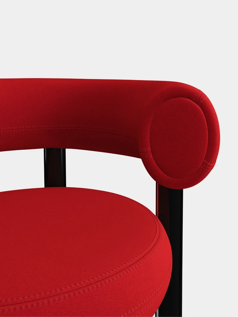 Fat Dining Chair - Rot-orange (Kvadrat Hero 2)