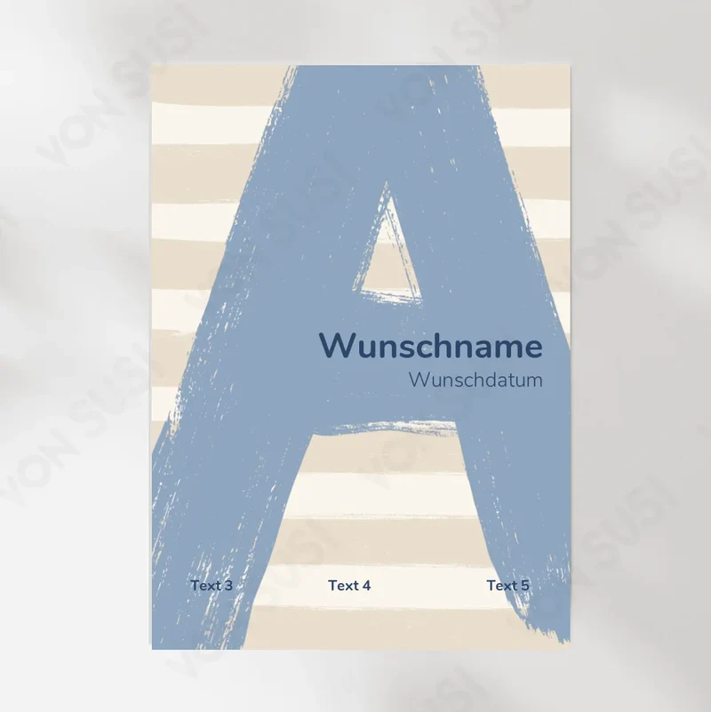 Personalisierbares Poster zur Geburt mit Buchstabe