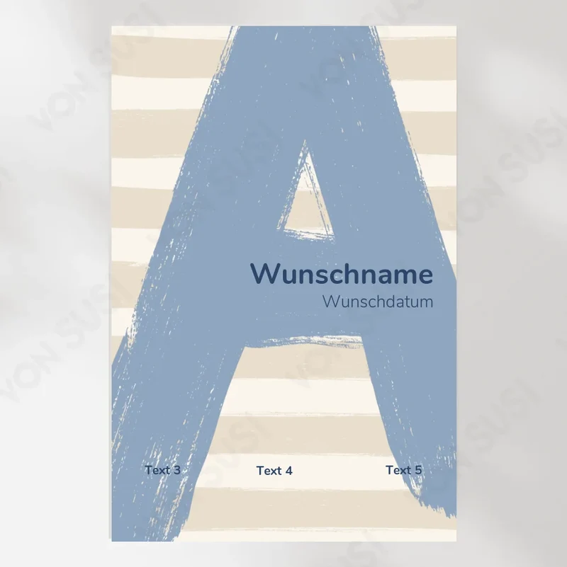 Personalisierbares Poster zur Geburt mit Buchstabe