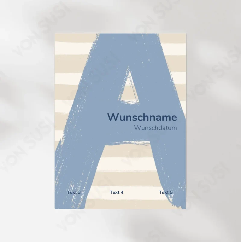 Personalisierbares Poster zur Geburt mit Buchstabe