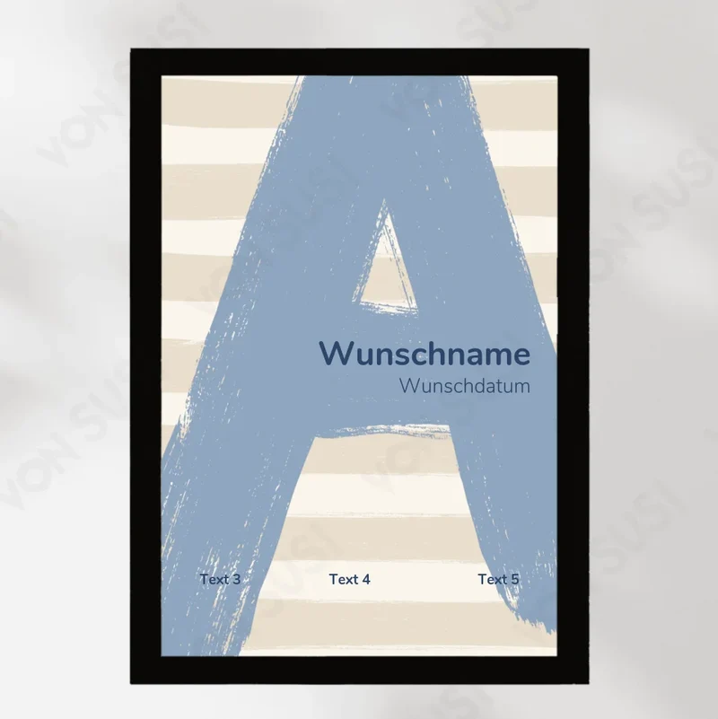 Personalisierbares Poster zur Geburt mit Buchstabe