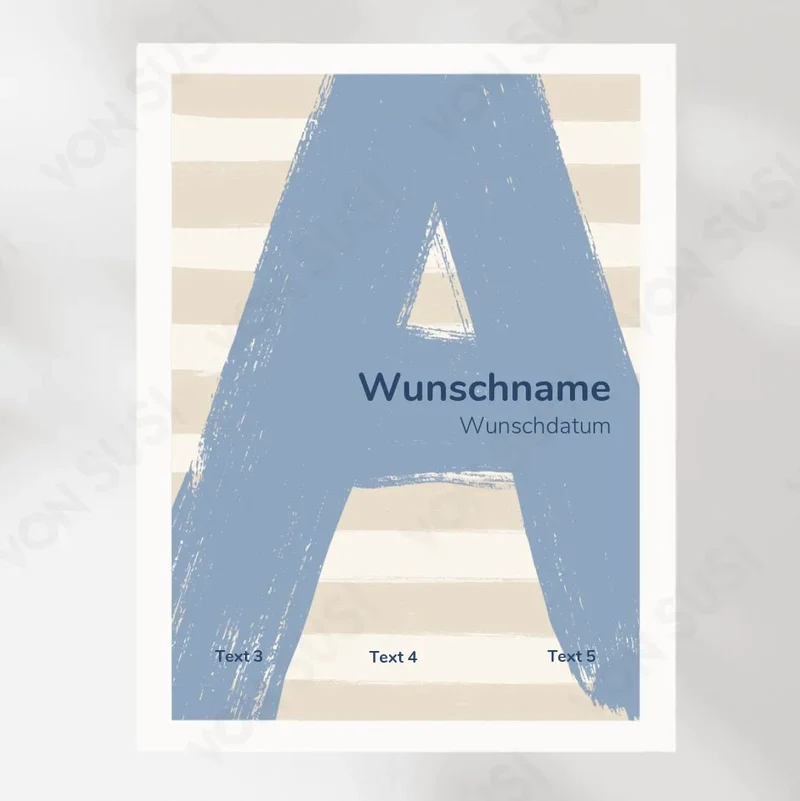 Personalisierbares Poster zur Geburt mit Buchstabe