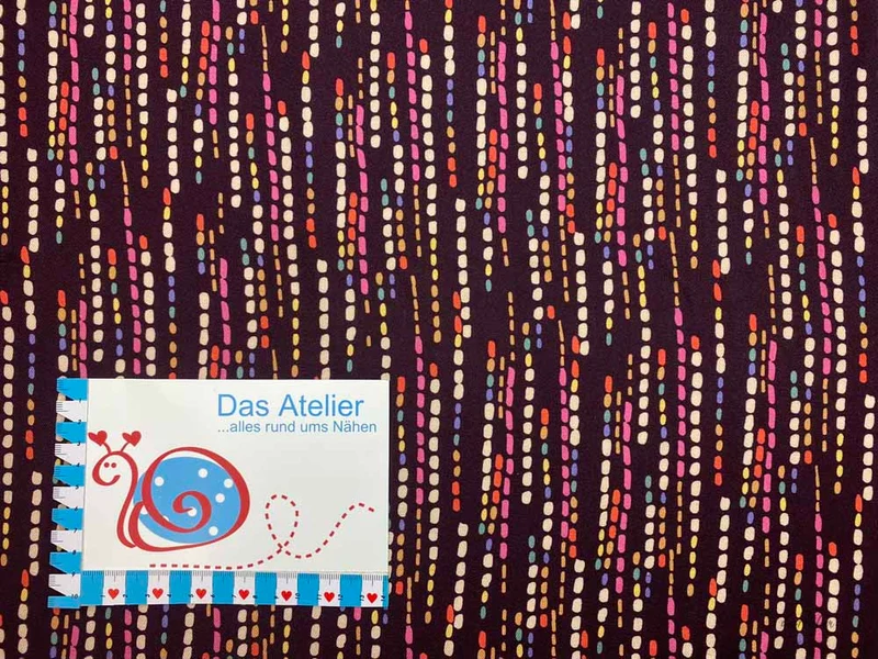 Viscose Druckstoff, braun/rosa